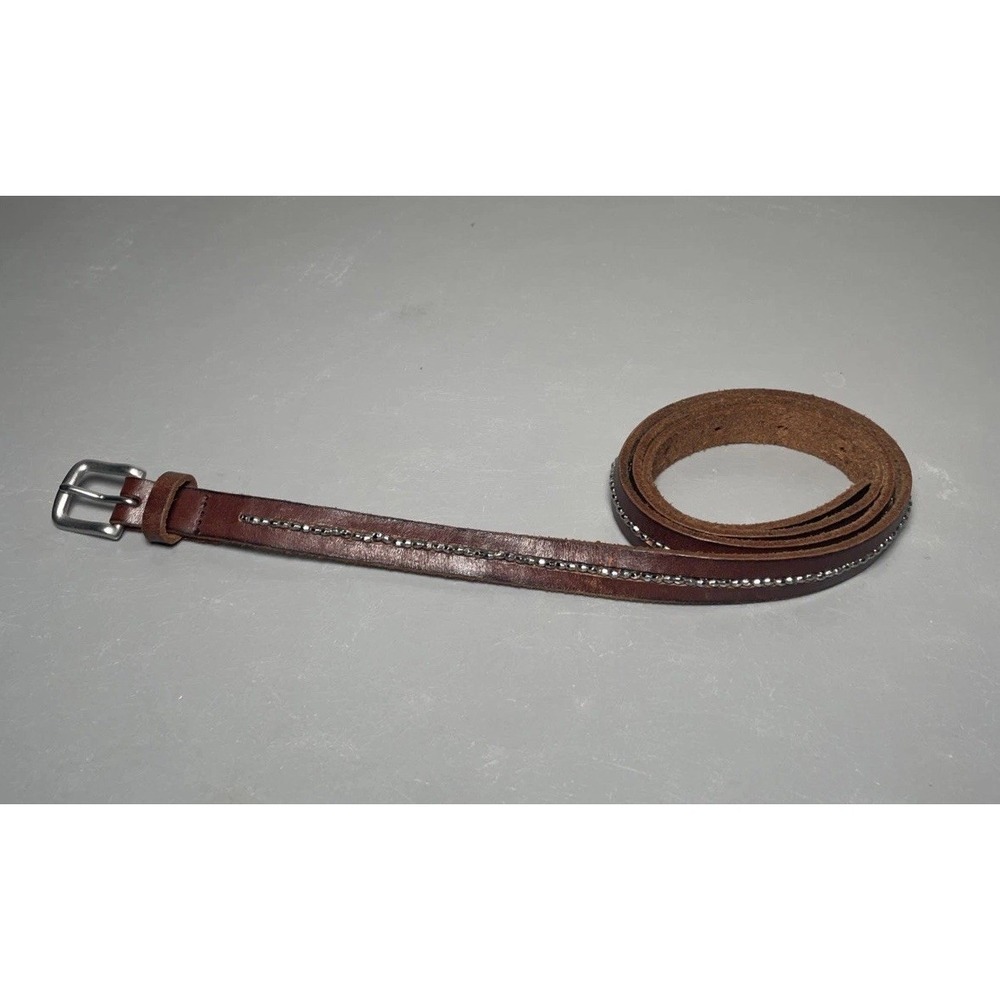 Womens‎ Slim Brown Genuine Leather Belt - Women's Size 38